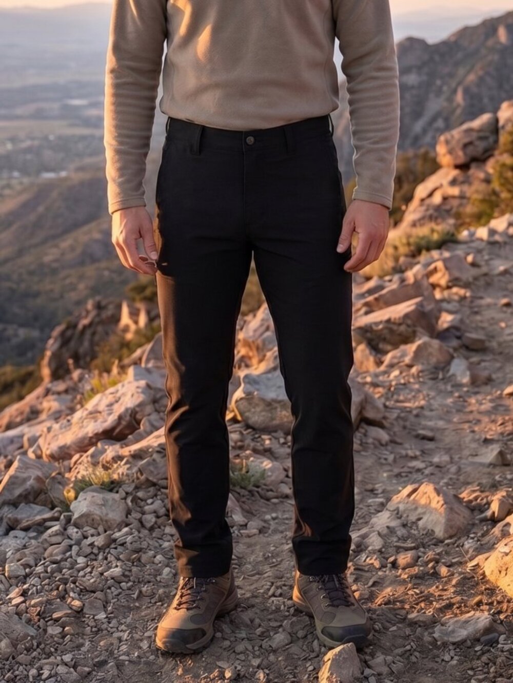 NWT | Bass Outdoor Traveler Tech Slim Straight Pants Caviar Black 5 Pocket | 28